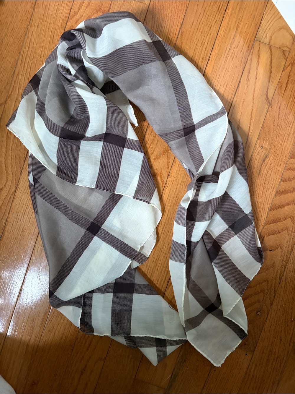 Lightweight Brown Plaid Women's Scarf